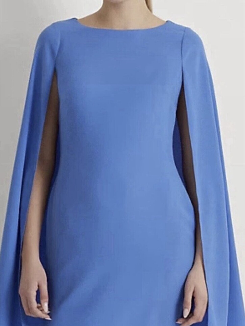 Lauren Ralph Lauren Blue Cape Georgette Sleeve Cocktail Dress Women’s Size12 NWT